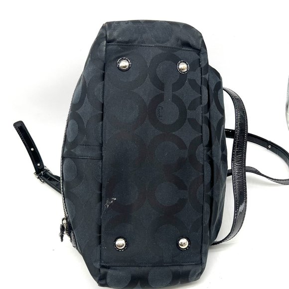 Coach Black Signature Nylon Diaper Bag & Inner Tote Bag A0969 Authentic Large - Picture 6 of 11